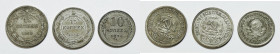 URSS. Lotto di 3 monete. 15 copechi 1923 (2 esemplari), 10 copechi 1924. Ag

BB