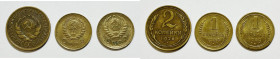 URSS. Lotto di 3 monete. 2 copechi 1926, 1 copeco 1938, 1939. Cu, conservazioni varie.

Varie