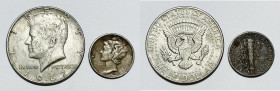 USA. 1/2 dollaro 1967, 1 dime 1935. Lotto di 2 esemplari. Ag

BB