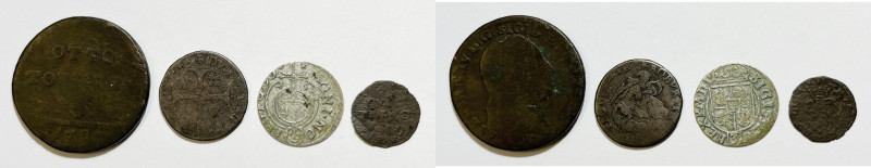 VARIE NAZIONI. Lotto di 4 monete di epoche, metalli e conservazioni varie.

Va...