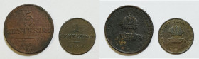 MILANO. REGNO LOMBARDO VENETO. 5 centesimi 1846, 1 centesimo 1850. Lotto di 2 esemplari. Cu

MB
