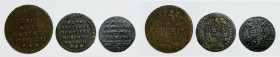 STATO PONTIFICIO. ROMA. Pio VII (1800-1823). Mezzo baiocco 1802, quattrino 1802, quattrino 1816 B. Lotto di 3 esemplari. Cu

BB+