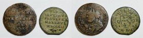 STATO PONTIFICIO. ROMA. 2,5 baiocchi 1796, 1/2 baiocco 1802. Lotto di 2 esemplari. Cu

MB