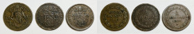 STATO PONTIFICIO. ROMA. Pio IX (1846-1870). Mezzo baiocco 1849 R, 1850 R, 1851 B. Lotto di 3 esemplari. Cu

BB
