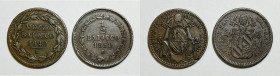 STATO PONTIFICIO. ROMA. Pio IX (1846-1870). Mezzo baiocco 1849 R, 1851 B. Lotto di 2 esemplari. Cu

BB+