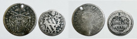 STATO PONTIFICIO. Grosso 1738, giulio 1769 Sede Vacante (forato). Ag

MB