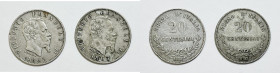 REGNO D'ITALIA. MILANO. Vittorio Emanuele II (1861-1878). Lotto di 2 esemplari. 20 centesimi 1863. Gig. 84; Ag

BB/SPL