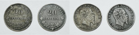 REGNO D'ITALIA. MILANO. Vittorio Emanuele II (1861-1878). Lotto di 2 esemplari. 20 centesimi 1863. Gig. 84; Ag

BB/SPL