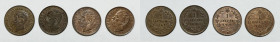 REGNO D'ITALIA. Lotto di 4 esemplari. 1 CENTESIMO 1867, 1895, 1896, 1900. Cu

SPL/FDC