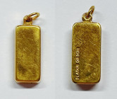 FRANCIA. Piccolo lingotto placcato oro 24 k. Metallo dorato oro 24 k; 4,20 gr; 16x6 mm

-