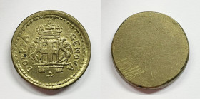 GENOVA. Antico peso monetale con stemma "DOPPIA GENOVA". Ae; 25,23 gr

SPL