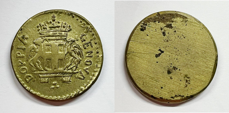 GENOVA. Antico peso monetale con stemma "DOPPIA GENOVA". Ae; 12,64 gr

SPL