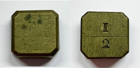 ITALIA. Antico peso monetale ottagonale " 1 / 2". Ae; 14,28 gr

SPL