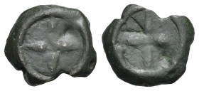 Greek. Etruria. Uncertain. 3rd century BC. Cast Uncia (Bronze, 26.1 mm, 13.48 g). Wheel of four spokes. Rev. Wheel of four spokes with central pellet....