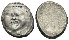 Greek. Etruria. Populonia. Circa 3rd century BC. 20 Asses (Silver, 20.45 mm, 8.13 g). Diademed gorgoneion facing; below, X X. Rev. Blank. SNG Leake 62...