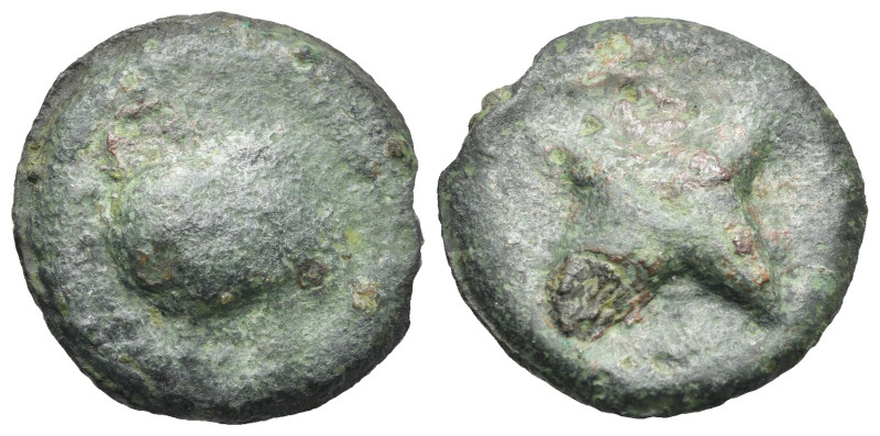 Greek. Central Italy. Uncertain. 3rd century BC. Cast Semuncia (Bronze, 22.83 mm...
