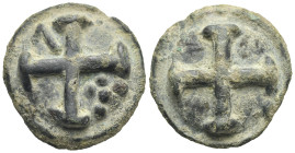 Greek. Apulia. Luceria. Circa 217-212 BC. Cast Quincunx (Bronze, 34.1 mm, 41.93 g). Wheel of four spokes in an 'X' pattern; five pellets (= denominati...