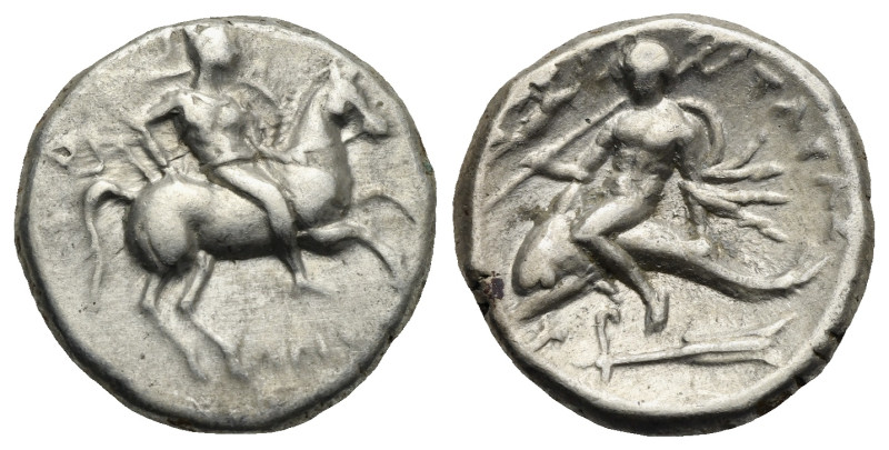 Greek. Calabria. Tarentum. Circa 272-240 BC. Nomos (Silver, 19.67 mm, 6.41 g). D...