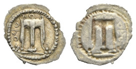 Greek. Bruttium. Kroton. Circa 530-500 BC. Hemiobol (Silver, 11.64 mm, 0.18 g). QPO, Tripod, with legs terminating in lion's paws. Rev. Incuse tripod....