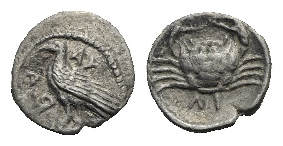 Greek. Sicily. Akragas. Circa 450-439 BC. Litra (Silver, 10.53 mm, 0.52 g). AK –...