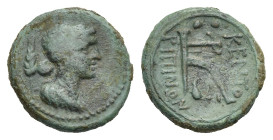 Greek. Sicily. Kentoripai. Circa 211-190 BC. Sextans (Bronze, 16.84 mm, 3.60 g). Wreathed and draped bust of Demeter right; behind, grain ear. Rev. KE...
