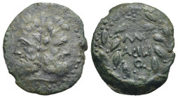 Greek. Sicily. Panormos. Man. Acilius, Quaestor. After 241 BC. As (Bronze, 20mm, 6.18 g). Laureate and bearded head of Janus. Rev. MAN (ligate)/ACILI/...