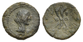 Greek. Sicily. Uncertain mint (Panormos?), under Roman Rule. Late 2nd century BC. Triens (Bronze, 17.89 mm, 3.18 g). Veiled head of Ceres right. Rev. ...