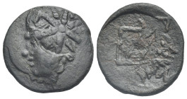 Greek. Kimmerian Bosporos. Pantikapaion. Circa 310-304 BC. Undetermined Denomination (Bronze, 21.75 mm, 5.14 g). Wreathed head of beardless satyr left...
