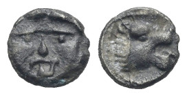 Greek. Pisidia. Selge. Circa 250-190 BC. Hemiobol (Silver, 11.06 mm, 0.48 g). Facing gorgoneion. Rev. Lion head right. SNG France1955. SNG von Aulock ...