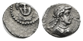 Greek. Cilicia. Tarsos. Datames, Satrap of Cilicia and Cappadocia. Circa 384-360 BC. Hemiobol (Silver, 14.77 mm, 0.54 g). Head of female facing slight...