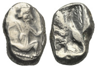 Greek. Persia. Achaemenid Kings. Time of Xerxes II to Artaxerxes II. Circa 420-375 BC. Siglo (Silver,18.27 mm, 5.43 g) Sardes. The Great King or hero ...