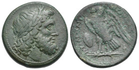 Greek. Ptolemaic Kings of Egypt. Ptolemy II Philadelphos, 285-246 BC. Imitative Obol (Bronze, 27.57 mm, 16.71 g). Uncertain mint in Sicily, under Hier...