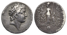 Greek. Kings of Cappadocia. Ariarathes VII Philometor, circa 106-101 BC. Eusebeia, Dated RY 9. Drachm (Silver, 18.02 mm, 3.91 g). Diademed head right....