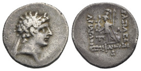 Greek. Kings of Cappadocia. Ariarathes VIII Eusebes Epiphanes, circa 100-95 BC. Eusebeia, Dated RY 1. Drachm (Silver, 18.55 mm, 4.02 g). Diademed head...