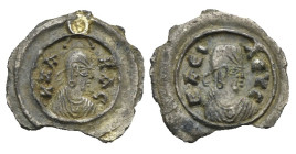 Greek. Kingdom of Axum. Ezanas, circa 345-380. 3 Argyroi (Gilt Silver, 13 mm, 0.53 g). Christian types, circa AD 360-380. HZA - NAC, Draped bust of Ez...