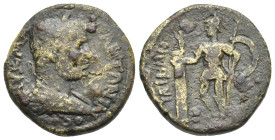 Roman Provincial. Troas. Ilium. Caracalla, 198-217. Assarion (Bronze, 24.59 mm, 11.59 g). [AV K M AVP] - ANTΩNIN - OC, Laureate, draped and cuirassed ...