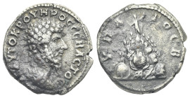 Roman Provincial. Cappadocia. Caesarea. Lucius Verus, 161-166. Didrachm (Silver, 21.25 mm, 6.39 g). AYTOKP OYHPOC CEBACTOS, Bare head right. Rev. YΠAT...