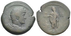 Roman Provincial. Egypt. Alexandria. Hadrian, 117-138. Hemidrachm (Bronze, 28.69 mm, 12.84 g). Dated RY 15 = AD 130-131. [AVT K]AI TP[AI AΔPIA CЄB], L...