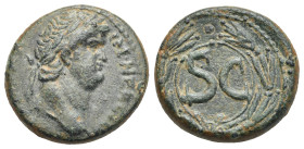 Roman Provincial. Seleucis and Pieria. Antioch. Nero, 54-68. Uncertain Denomination (Bronze, 20.56 mm, 7.51 g). IM NER CLAV CAESAR, Laureate head righ...