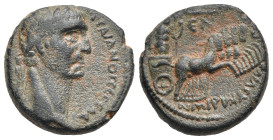 Roman Provincial. Seleucis and Pieria. Balanea-Claudia Leucas. Trajan, 98-117. Uncertain denomination (Bronze, 20.36 mm, 7.43 g). Dated year 55 (of th...