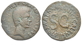 Roman Empire. Augustus, 27 BC - AD 14. As (Bronze, 26.83 mm, 9.43 g). Rome. 16 BC (Asinius Gallus moneyer). CAESAR AVGVSTVS TRIBVNIC POTEST, Bare head...