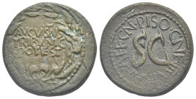 Roman Empire. Augustus, 27 BC - AD 14. Dupondius (Bronze, 26.39 mm, 12.75 g). Rome, 15 BC (Cn. Piso Cn. f. moneyer). AVGVSTVS TRIBVNIC POTEST, Legend ...
