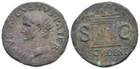 Roman Empire. Divus Augustus. As struck under Tiberius (Bronze, 29.1 mm, 10.71 g). Rome. AD 22-30. DIVVS AVGVSTVS PATER, Radiate head left. Rev. PROVI...