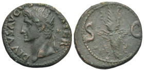 Roman Empire. Divus Augustus. As struck under Tiberius (Bronze, 28.12 mm, 11.40 g). Rome. AD 34-37. DIVVS AVGVSTVS PATER, Radiate head left. Rev. S - ...