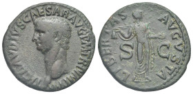 Roman Empire. Claudius, 41-54. As (Bronze, 29.29 mm, 10.50 g). Rome, AD 50-54. TI CLAVDIVS CAESAR AVG P M TR P IMP P P, Bare head left. Rev. LIBERTAS ...