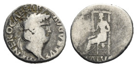 Roman Empire. Nero, 54-68. Denarius (Silver, 17.67 mm, 2.87 g). Rome. AD 65-66. NERO CAESAR AVGVSTVS, Laureate head right. Rev. SALVS, Salus, draped, ...