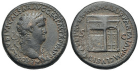 Roman Empire. Nero, 54-68. Sestertius (Bronze, 33.19 mm, 27.70 g). Rome. AD 65. NERO CLAVD CAESAR AVG GER P M TR P IMP P P, Laureate head right, weari...