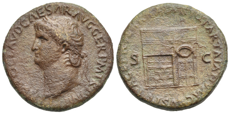 Roman Empire. Nero, 54-68. Sestertius (Bronze, 34.43 mm, 25.89 g). Lugdunum. AD ...