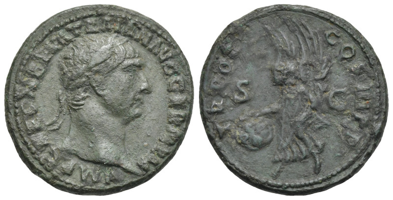 Roman Empire. Trajan, 98-117. As (Copper, 28.29 mm, 12.21 g). Rome. AD 99-100. I...