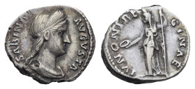 Roman Empire. Sabina, wife of Hadrian. Denarius (Silver, 18.09 mm, 3.03 g). Rome. AD 126-137. SABINA AVGVSTA, Diademed and draped bust right, her hair...